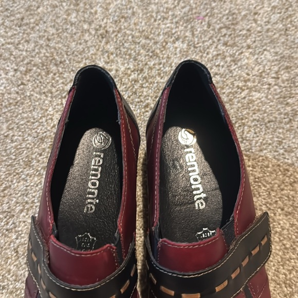 Remonte Leather Ankle Booties size EU 40 US 9.5 Artsy Slip-On Colorblock Casual - Picture 4 of 14